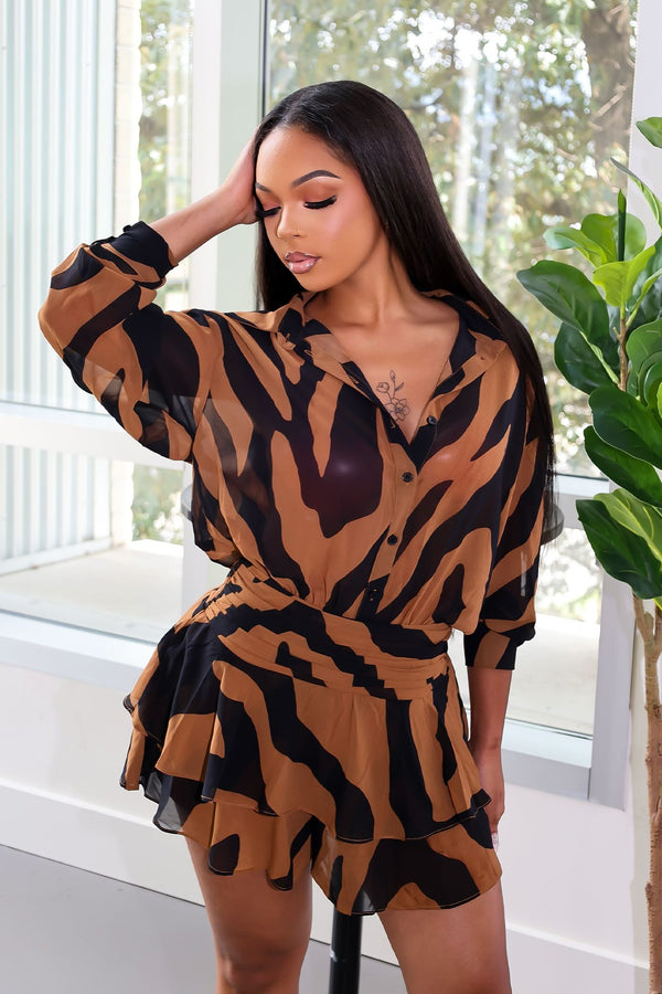 Autumn Flare Romper